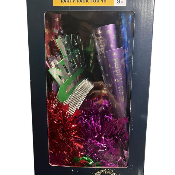 New Year Cheer Party Pack For 10 30 Count NYE Leis Hats Tiaras Horns Favors - Picture 8 of 8